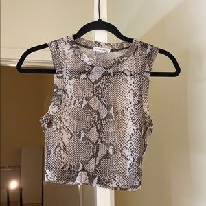 Cotton Candy La snake skin crop tank